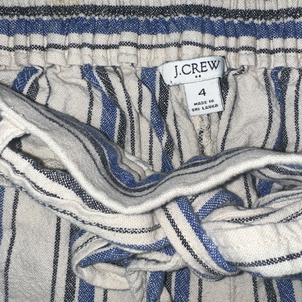 J.Crew Striped Linen Tie-Front Shorts - Picture 6 of 6